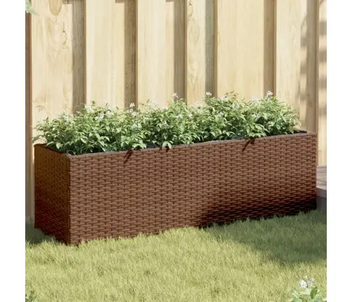 Dārza Puķu Kaste, 3 Podi, 105X30X32 Cm, Brūna Pe Rotangpalma Vidaxl
