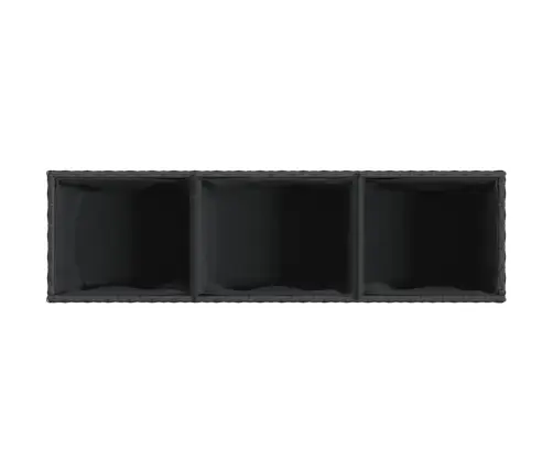 Dārza Puķu Kaste Ar Riteņiem, 3 Podi, 107X32X38 Cm, Melns Pe Vidaxl