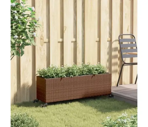 Taimekast Rataste Ja 3 Potiga, Pruun, 107X32X38 cm Polürotang