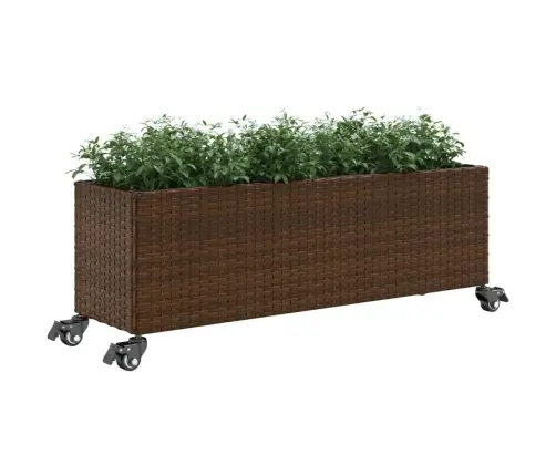 Taimekast Rataste Ja 3 Potiga, Pruun, 107X32X38 cm Polürotang