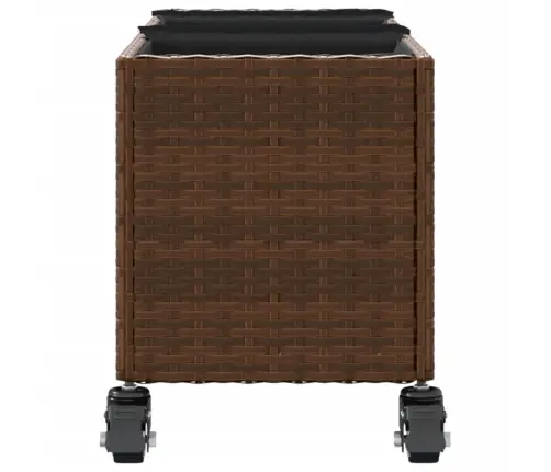 Taimekast Rataste Ja 3 Potiga, Pruun, 107X32X38 cm Polürotang