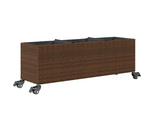 Taimekast Rataste Ja 3 Potiga, Pruun, 107X32X38 cm Polürotang
