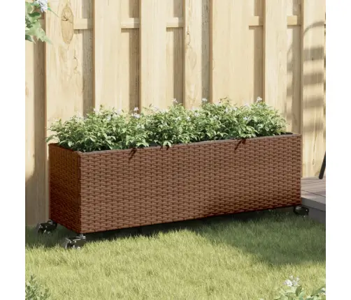 Taimekast Rataste Ja 3 Potiga, Pruun, 107X32X38 cm Polürotang