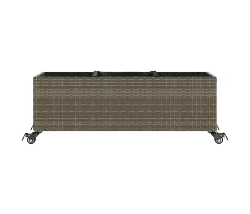 Dārza Puķu Kaste Ar Riteņiem, 3 Podi, 107X32X38 Cm, Pelēks Pe Vidaxl