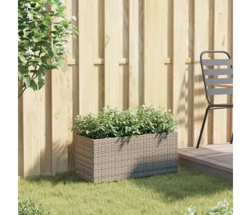 Dārza Puķu Kaste, 2 Podi, 72X30X32 Cm, Pelēka Pe Rotangpalma Vidaxl