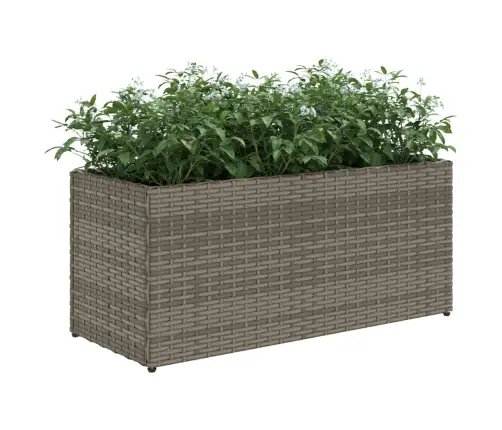Dārza Puķu Kaste, 2 Podi, 72X30X32 Cm, Pelēka Pe Rotangpalma Vidaxl
