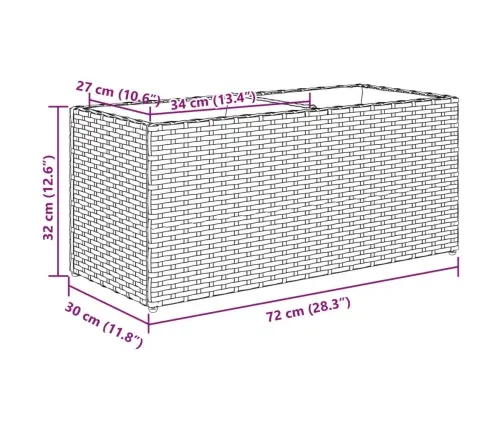 Dārza Puķu Kaste, 2 Podi, 72X30X32 Cm, Pelēka Pe Rotangpalma Vidaxl