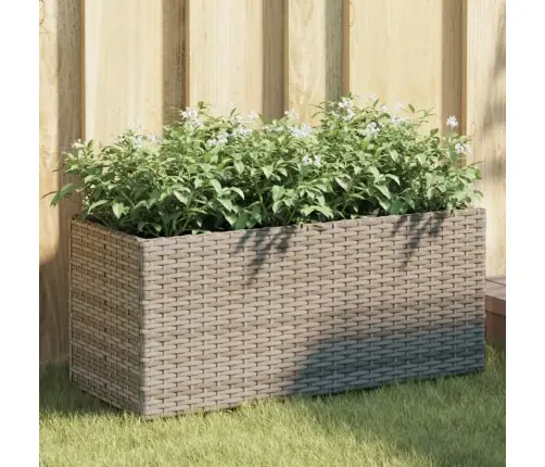 Dārza Puķu Kaste, 2 Podi, 72X30X32 Cm, Pelēka Pe Rotangpalma Vidaxl