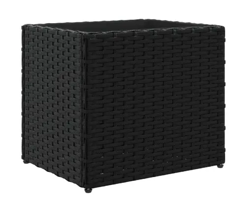 Dārza Puķu Kaste, 36X30X32 Cm, Melna Polietilēna Rotangpalma Vidaxl