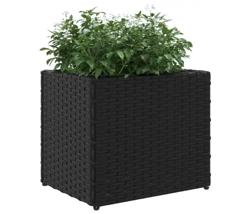 Dārza Puķu Kaste, 36X30X32 Cm, Melna Polietilēna Rotangpalma Vidaxl