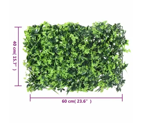   Mākslīgo Lapu Žogs , 24 Gab., Zaļš, 40X60 Cm Vidaxl