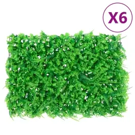   Mākslīgo Papardes Lapu Žogs , 6 Gab., Zaļš, 50X50 Cm Vidaxl