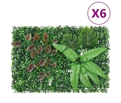   Dirbtinių Augalų Tvoros, 6Vnt., Žalios, 40X60Cm