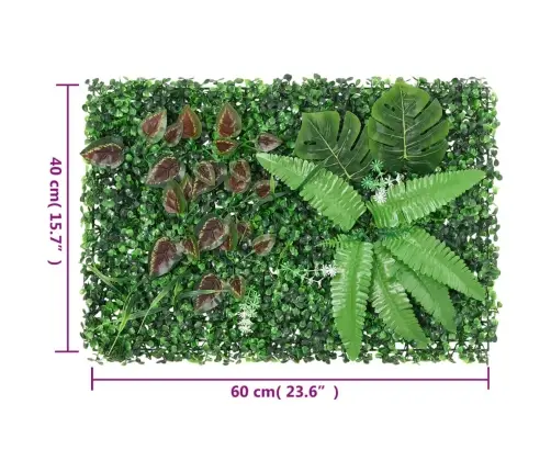   Mākslīgo Augu Žogs , 24 Gab., Zaļš, 40X60 Cm Vidaxl