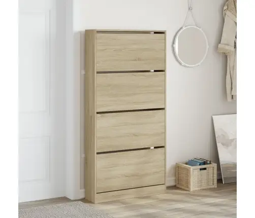 Apavu Skapītis Ar 4 Atvilktnēm, Koka Krāsa, 80X21X163,5 Cm Vidaxl