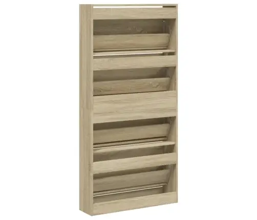 Apavu Skapītis Ar 4 Atvilktnēm, Koka Krāsa, 80X21X163,5 Cm Vidaxl