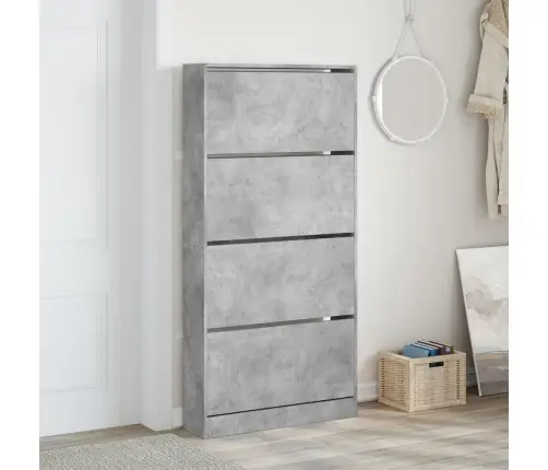 Batų Spintelė Su 4 Stalčiais, Betono, 80X21X163,5Cm