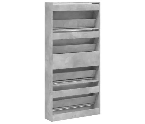 Batų Spintelė Su 4 Stalčiais, Betono, 80X21X163,5Cm