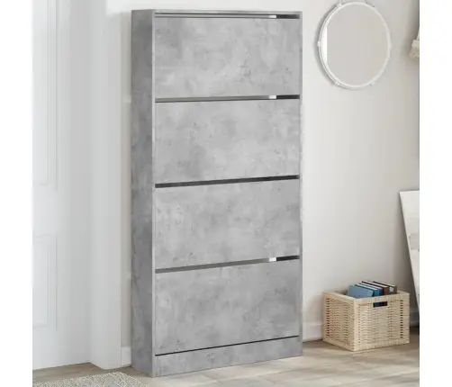 Batų Spintelė Su 4 Stalčiais, Betono, 80X21X163,5Cm