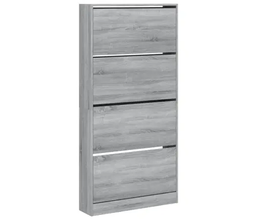 Apavu Skapītis Ar 4 Atvilktnēm, Pelēka Ozola, 80X21X163,5 Cm Vidaxl