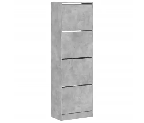 Apavu Skapītis Ar 4 Atvilktnēm, Betona Pelēks, 60X34X187,5 Cm Vidaxl