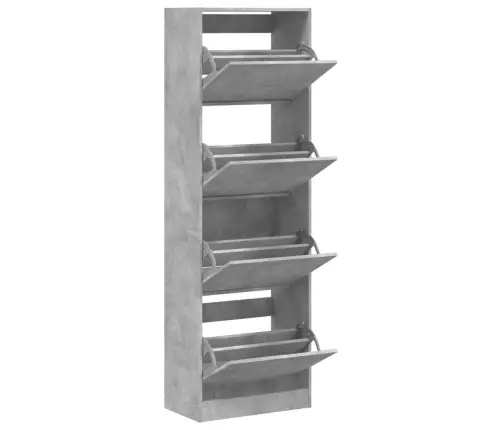 Apavu Skapītis Ar 4 Atvilktnēm, Betona Pelēks, 60X34X187,5 Cm Vidaxl