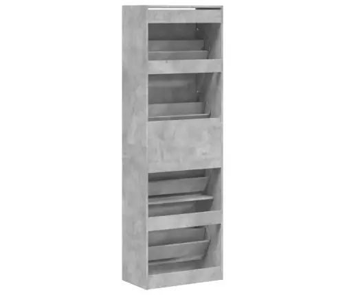 Apavu Skapītis Ar 4 Atvilktnēm, Betona Pelēks, 60X34X187,5 Cm Vidaxl