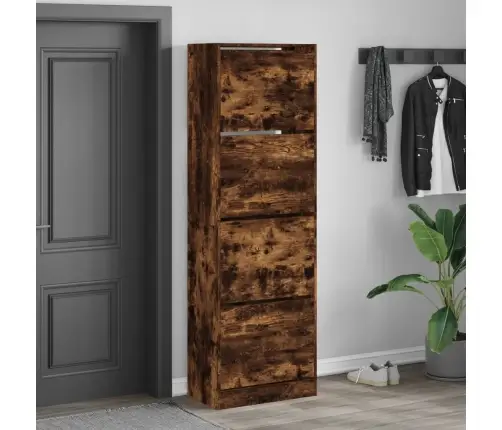 Apavu Skapītis Ar 4 Atvilktnēm, Ozolkoka Krāsa, 60X34X187,5 Cm Vidaxl