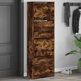 Apavu Skapītis Ar 4 Atvilktnēm, Ozolkoka Krāsa, 60X34X187,5 Cm Vidaxl