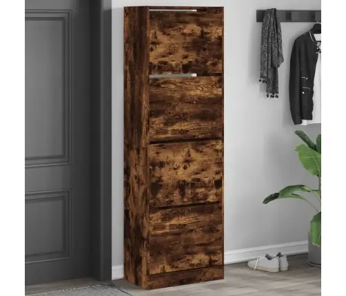 Apavu Skapītis Ar 4 Atvilktnēm, Ozolkoka Krāsa, 60X34X187,5 Cm Vidaxl