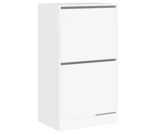 Jalanõudekapp, 2 Klappuksega, Valge, 60 X 42 X 108 Cm