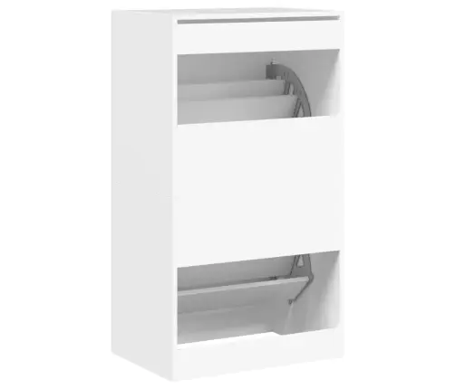 Jalanõudekapp, 2 Klappuksega, Valge, 60 X 42 X 108 Cm