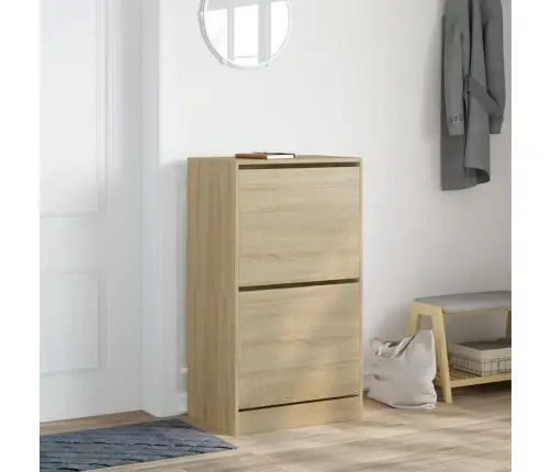 Apavu Skapītis Ar 2 Atvilktnēm, Koka Krāsa, 60X42X108 Cm Vidaxl