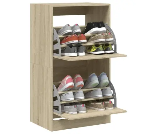 Apavu Skapītis Ar 2 Atvilktnēm, Koka Krāsa, 60X42X108 Cm Vidaxl