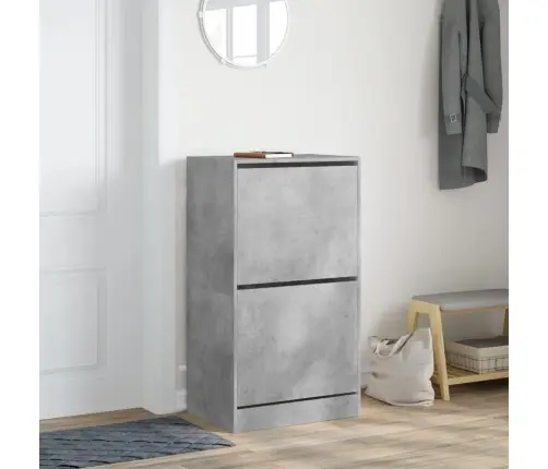 Jalanõudekapp, 2 Klappuksega, Betoonhall, 60 X 42 X 108 Cm