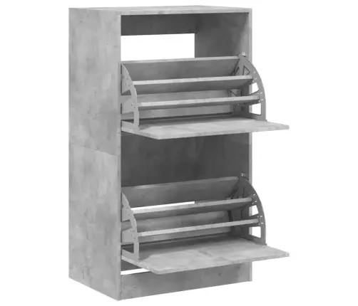 Jalanõudekapp, 2 Klappuksega, Betoonhall, 60 X 42 X 108 Cm