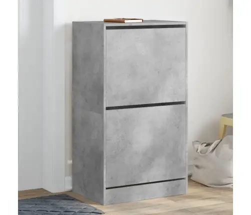 Jalanõudekapp, 2 Klappuksega, Betoonhall, 60 X 42 X 108 Cm