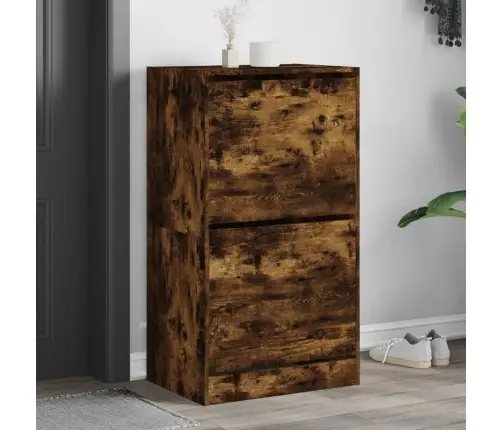 Apavu Skapītis Ar 2 Atvilktnēm, Ozolkoka Krāsa, 60X42X108 Cm Vidaxl