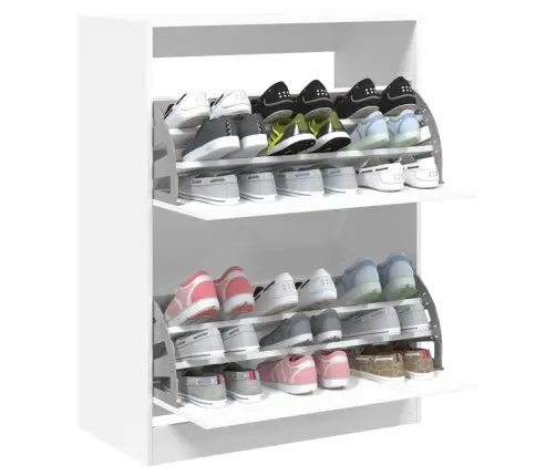 Apavu Skapītis Ar 2 Atvilktnēm, Balts, 80X42X108 Cm Vidaxl