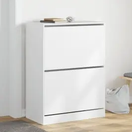 Apavu Skapītis Ar 2 Atvilktnēm, Balts, 80X42X108 Cm Vidaxl