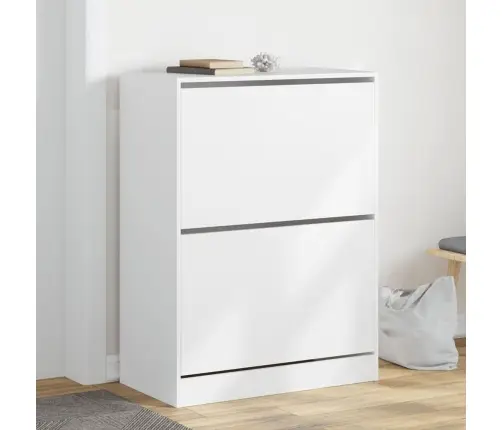 Apavu Skapītis Ar 2 Atvilktnēm, Balts, 80X42X108 Cm Vidaxl