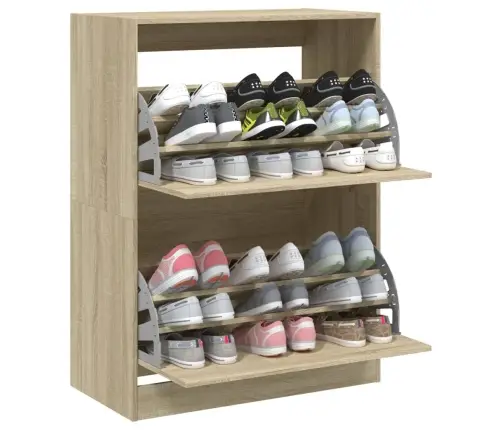 Apavu Skapītis Ar 2 Atvilktnēm, Koka Krāsa, 80X42X108 Cm Vidaxl