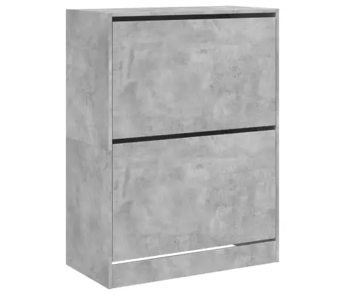 Jalanõudekapp, 2 Klappuksega, Betoonhall, 80 X 42 X 108 Cm