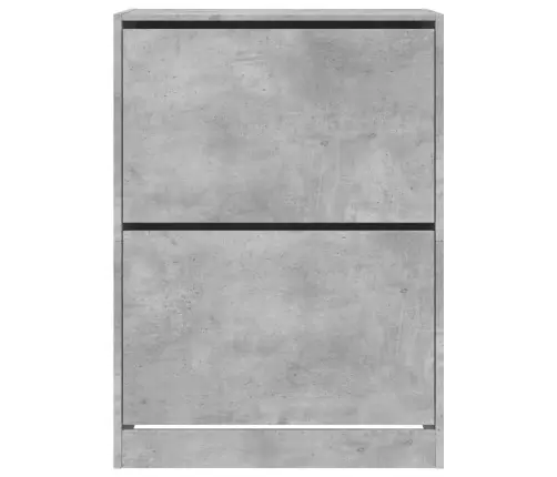 Jalanõudekapp, 2 Klappuksega, Betoonhall, 80 X 42 X 108 Cm