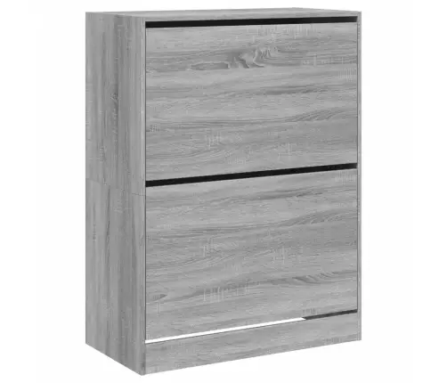 Apavu Skapītis Ar 2 Atvilktnēm, Pelēka Ozola, 80X42X108 Cm Vidaxl