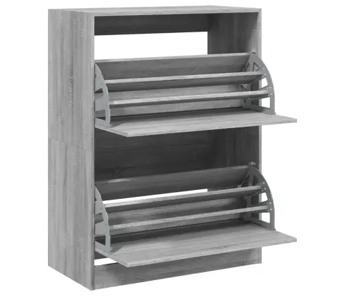 Apavu Skapītis Ar 2 Atvilktnēm, Pelēka Ozola, 80X42X108 Cm Vidaxl