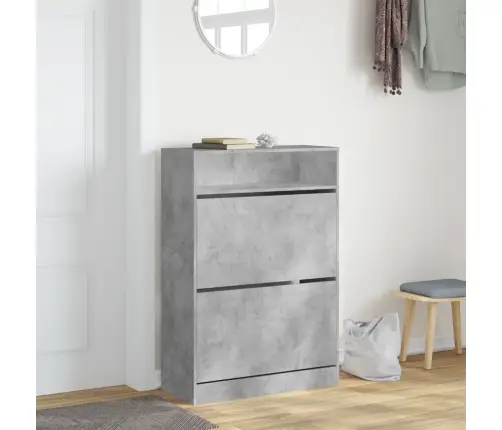 Apavu Skapītis Ar 2 Atvilktnēm, Betona Pelēks, 80X34X116 Cm Vidaxl