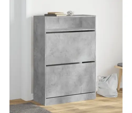 Apavu Skapītis Ar 2 Atvilktnēm, Betona Pelēks, 80X34X116 Cm Vidaxl