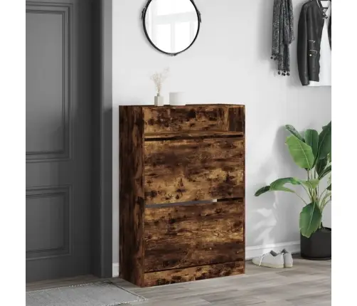 Apavu Skapītis Ar 2 Atvilktnēm, Ozolkoka Krāsa, 80X34X116 Cm Vidaxl