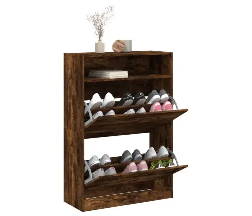 Apavu Skapītis Ar 2 Atvilktnēm, Ozolkoka Krāsa, 80X34X116 Cm Vidaxl